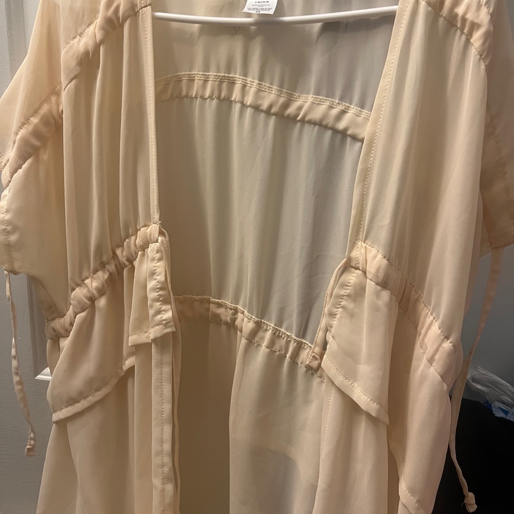 Sheer Cream Kimono Cardigan